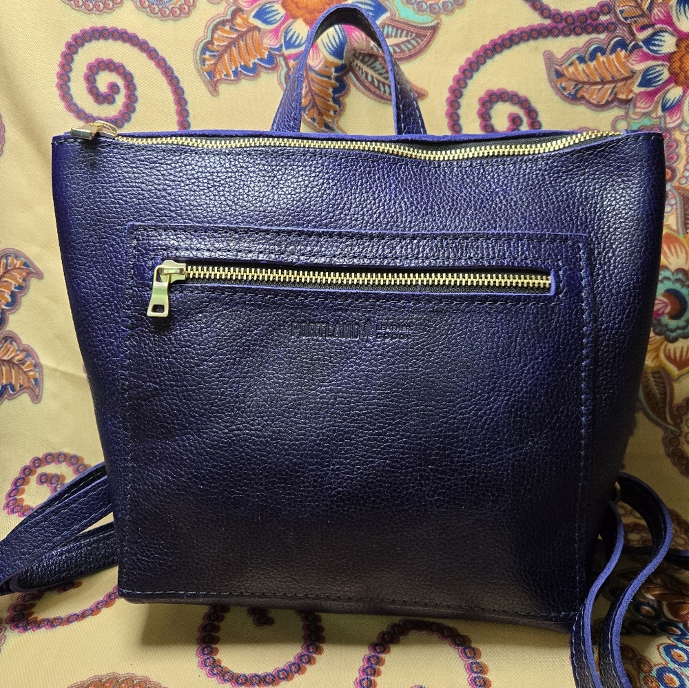 ♥ Portland Leather Goods Small Leather Tote Backpack in Cobalt ♥